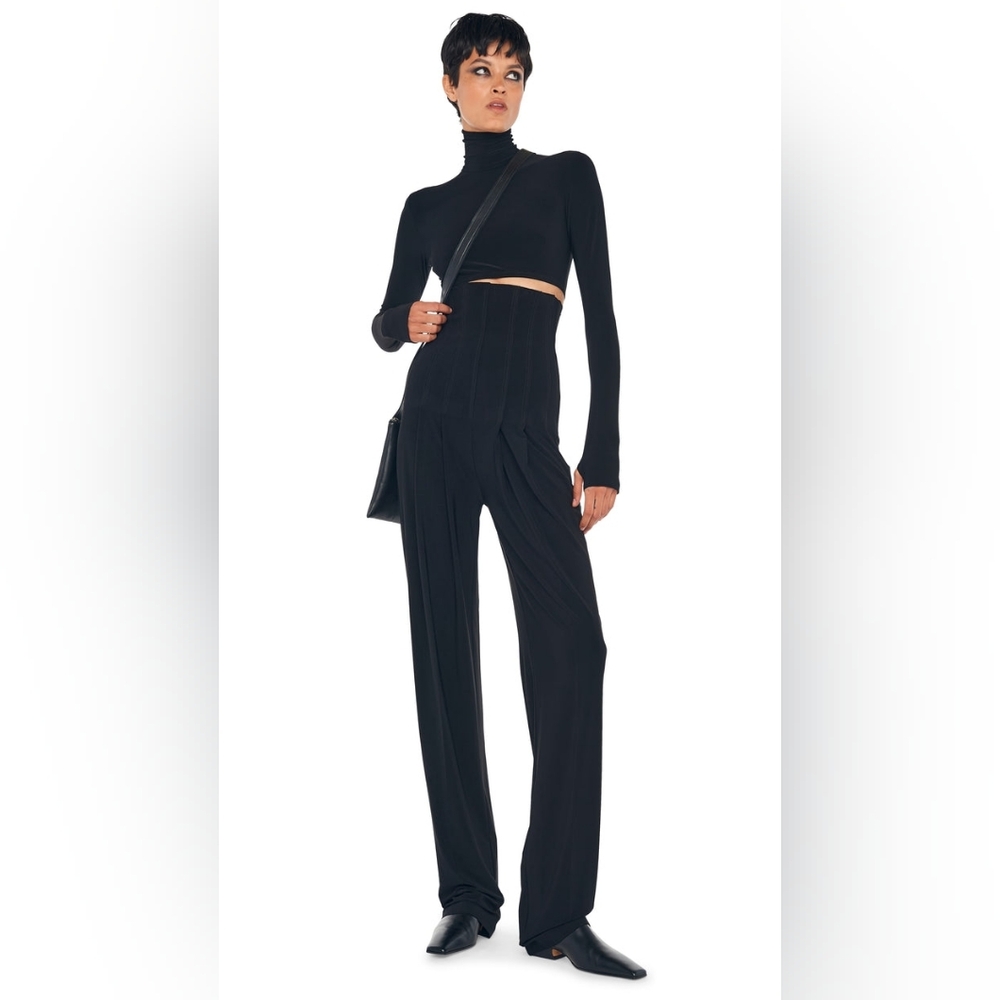 Norma Kamali Black Cropped Turtle Top